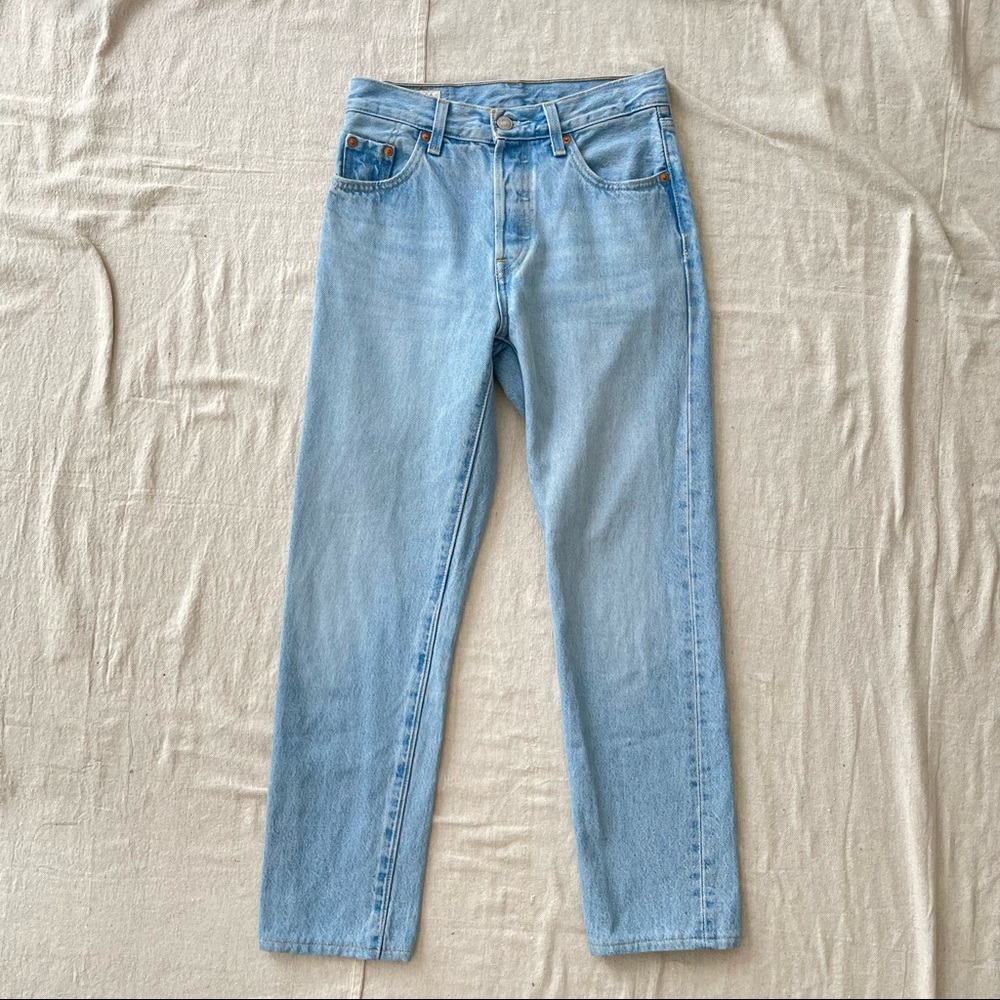 LEVI’S 501 high rise straight leg jeans